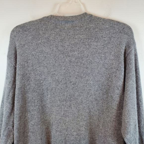 Jos A Bank Argyle Lambs Wool Sweater Size XL Mens Gray Crew Neck Knit - Picture 6 of 7